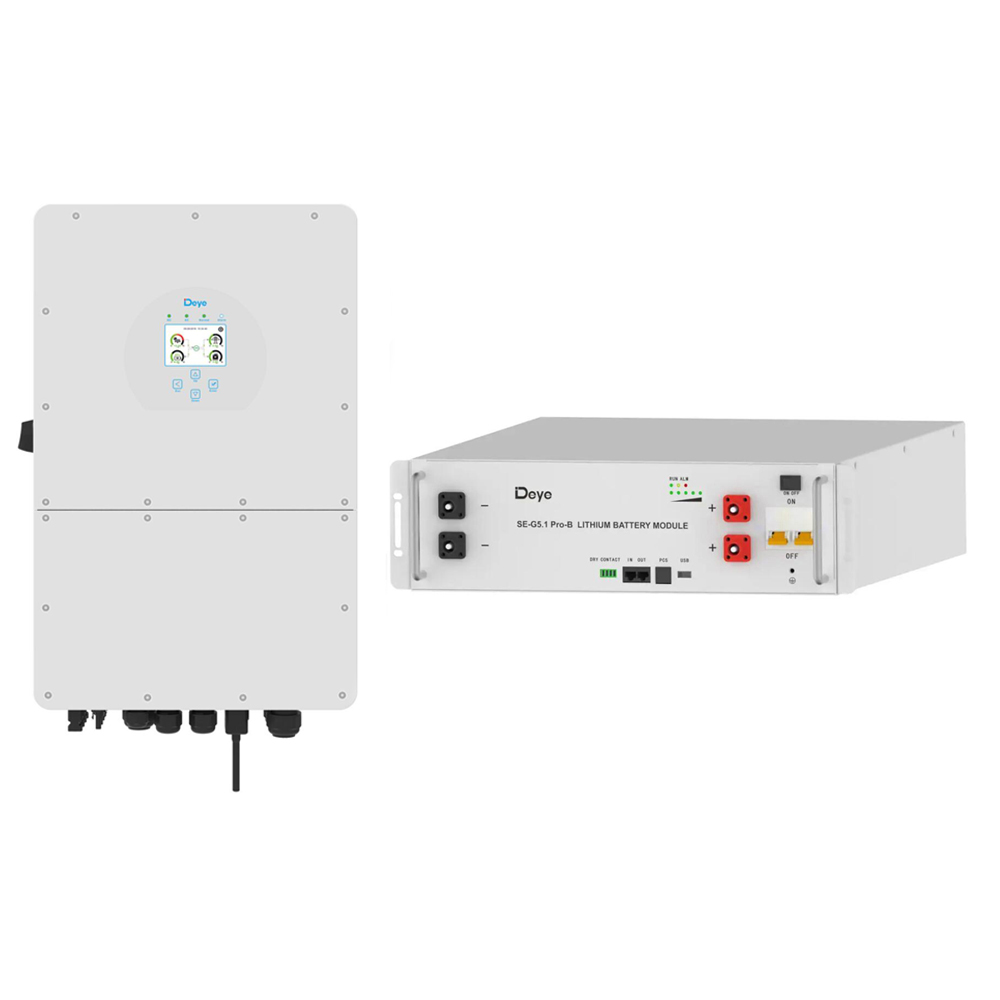 Комплект резервного питания инвертор Deye SUN-12K-SG01HP3-EU-AM2, 12 кВт, 3 фазы + аккумулятор Deye SE-G5.1 Pro-B (5,12 кВт*ч)