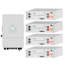 Комплект резервного питания инвертор Deye SUN-12K-SG02LP1-EU-AM3, 12 кВт, 1 фаза + 4 аккумулятора Deye SE-G5.1 Pro-B (5,12 кВт*ч)